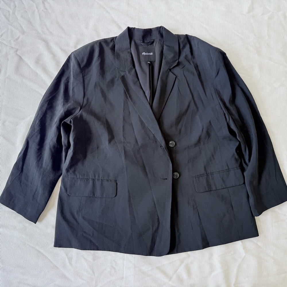 Madewell Womens Jacket Black Blazer Business Casual Longsleeve XXL